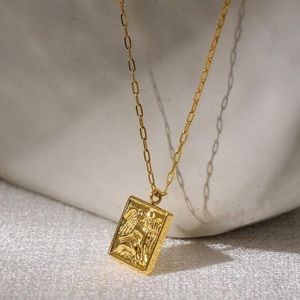 Angel square necklace